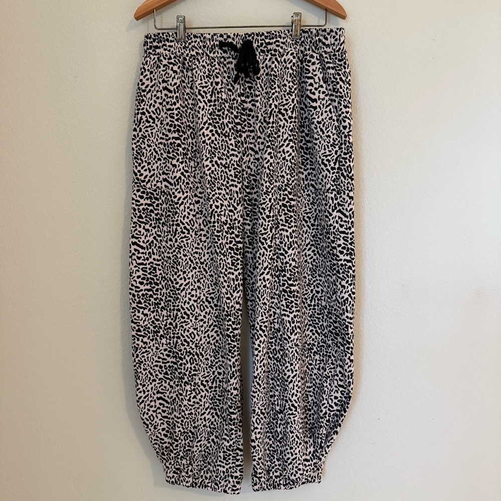 Anoumcy Leopard Women Casual Baggy Barrel Trouser Joggers Pants Pockets XL